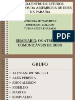 Seminario Os Atributos Comunicaveis de Deus