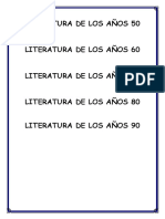 Literatura de Los Años 50