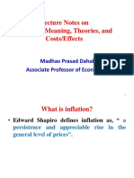 Lecture Notes On Inflation: Meaning, Theories, and Costs/Effects