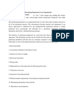 1) Answer: 13 Important Function of Purchasing Department of An Organisation