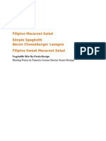 Spaghetti Lasagna Carbonara Filipino Macaroni Salad Simple Spaghetti Bacon Cheeseburger Lasagna Filipino Sweet Macaroni Salad