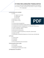 Checklist Reclamações Trabalhistas