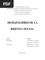 Trabajo, Desequilibrio de La Riqueza Social