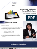 Budgeting Budgetary Control Techniques PDF