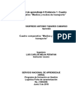 Actividad de Aprendizaje 6 Evidencia 1: Cuadro Comparativo "Medios y Modos de Transporte"