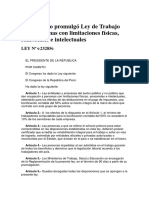 Ley 23285 - Ley de Trabajo para Personas Con Limitaciones Físicas, Sensoriales e Intelectuales