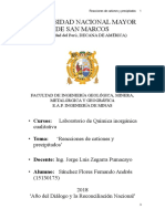 4to Informe de Laboratorio de Química Inorgánica (UNMSM)