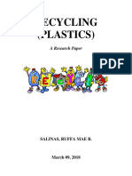 Recycling (Plastics) : A Research Paper