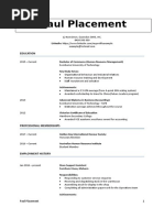 Paul Placement Resume Template