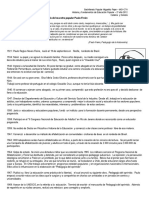 Cronología Acerca de La Vida Del Maestro Popular Paulo Freire