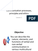 Communication Processes, Principles and Ethics