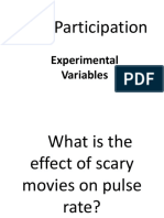 Oral Participation On Experimental Variables