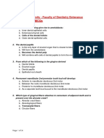 Khartoum University - Faculty of Dentistry Enterance Examinations Mcqs