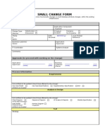 Small Change Form Template