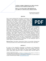 Uma Análise Filosófica Sobre o Problema Da Privacidade Informacional e Suas Implicações Legais