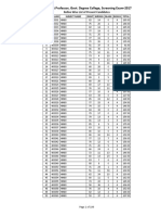 Marks of The Candidates in 1st Phase