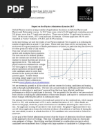 Report On The Physics Admissions Exercise 2017