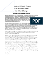 "The Masculine Genius" Dr. Deborah Savage Is There A Masculine Genius?