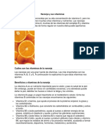 Naranja y Sus Vitaminas