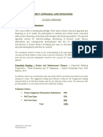 Project Appraisal and Financing Course Outline