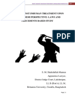 Laws and Precedent Based Study On Prohibition of Torture: Bangladesh Perspective