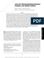 Balance Measures For Discriminating Between Functionally Unstable and Stable Ankles