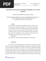 Stress Effects On Microstructure and Failure Morphology of Low Carbon Steel Sheet