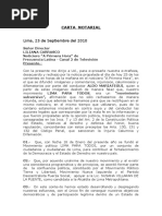 Carta Notarial Lima para Todos Canal 2