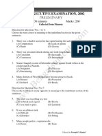 WBCS Prelims 2002 (Eng Ver) Question Paper