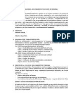 Plan de Trabajo para Reclutamiento y Selección de Personal