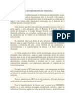 La Estructura Del Sistema Bancario en Venezuela