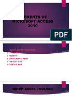 Elements of Microsoft Access 2010