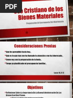 Charlas Prematrimoniales Tema 6 - Uso Cristiano de Los Bienes Materiales