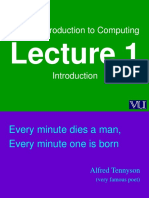 Introduction To Computing - CS101 Power Point Slides Lecture 01.pps