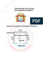 Ensayo Sobre Crecimiento y Desarrollo Economico