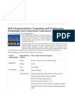 IKEA Segmentation, Targeting and Positioning - Targeting Cost-Co