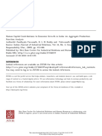 Human Capital Contributions To Economic Growth in India: An Aggregate Production Function Analysis