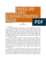 Permenkes 369 Tahun 2007 Standar Profesi Bidan