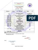 Class Program: Grade I Male: 8 Female: 9 Total: 17