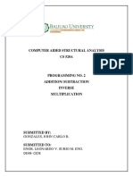 Computer Aided Structural Analysis CS 520A: Gonzales, John Carlo B