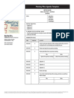 Meeting Wise Agenda Template