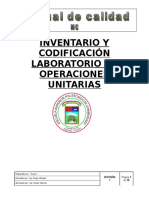 Inventario Y Codificación Laboratorio de Operaciones Unitarias