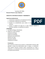 Resumen Primeros Cuatro Objetivos. Finanzas Corporativas UDO