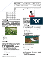 Avaliação de Ciência e Tecnologia - II Unidade - 6º Ano A - B e C