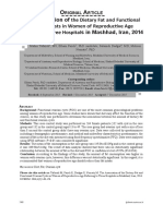 The Association of The Dietary Fat and Functional Ovarian Cysts in Women of Reproductive Age Referring To Three Hospitals in Mashhad, Iran, 2014