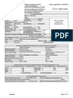 Application Form For The Post of Project Engineers On Fixed Tenure Basis