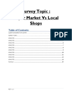 Survey Topic: Super Market Vs Local Shops: Table of Contents