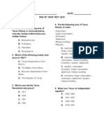 Texas History Diagnostic Assessment