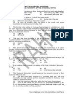 Multiple Choices Questions Chapter 22: Accounts of The Divisional Office