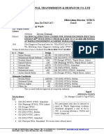 National Transmission & Despatch Co. LT D: No. MD/NTDC/HR&Admn Dir/DM/C&T / Dated: .2013